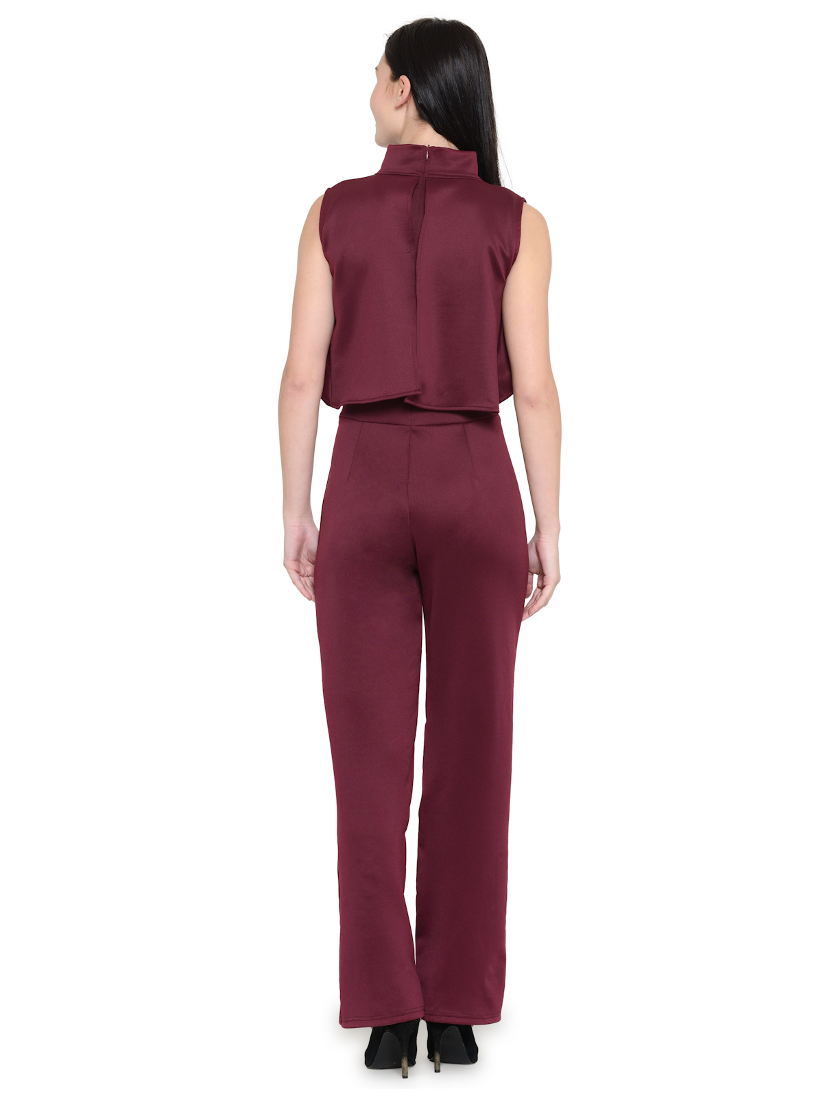 Jump to It Wine Halterneck Jumpsuit
